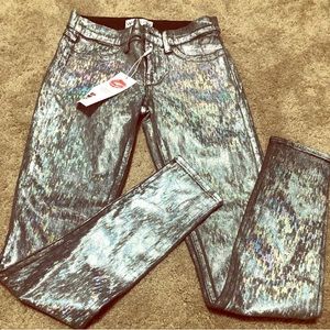 Wild Fox Metallic  Skinny Jeans